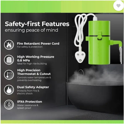 Instant Electric Water Geyser, Water Geyser, Portable Geyser